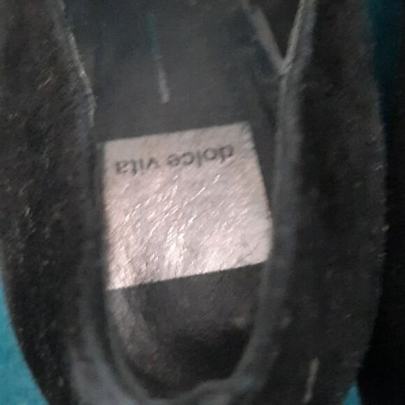 Dolce Vita Black Suede Leather Chunky Platform High Heel Pump Size 10 - Picture 14 of 16